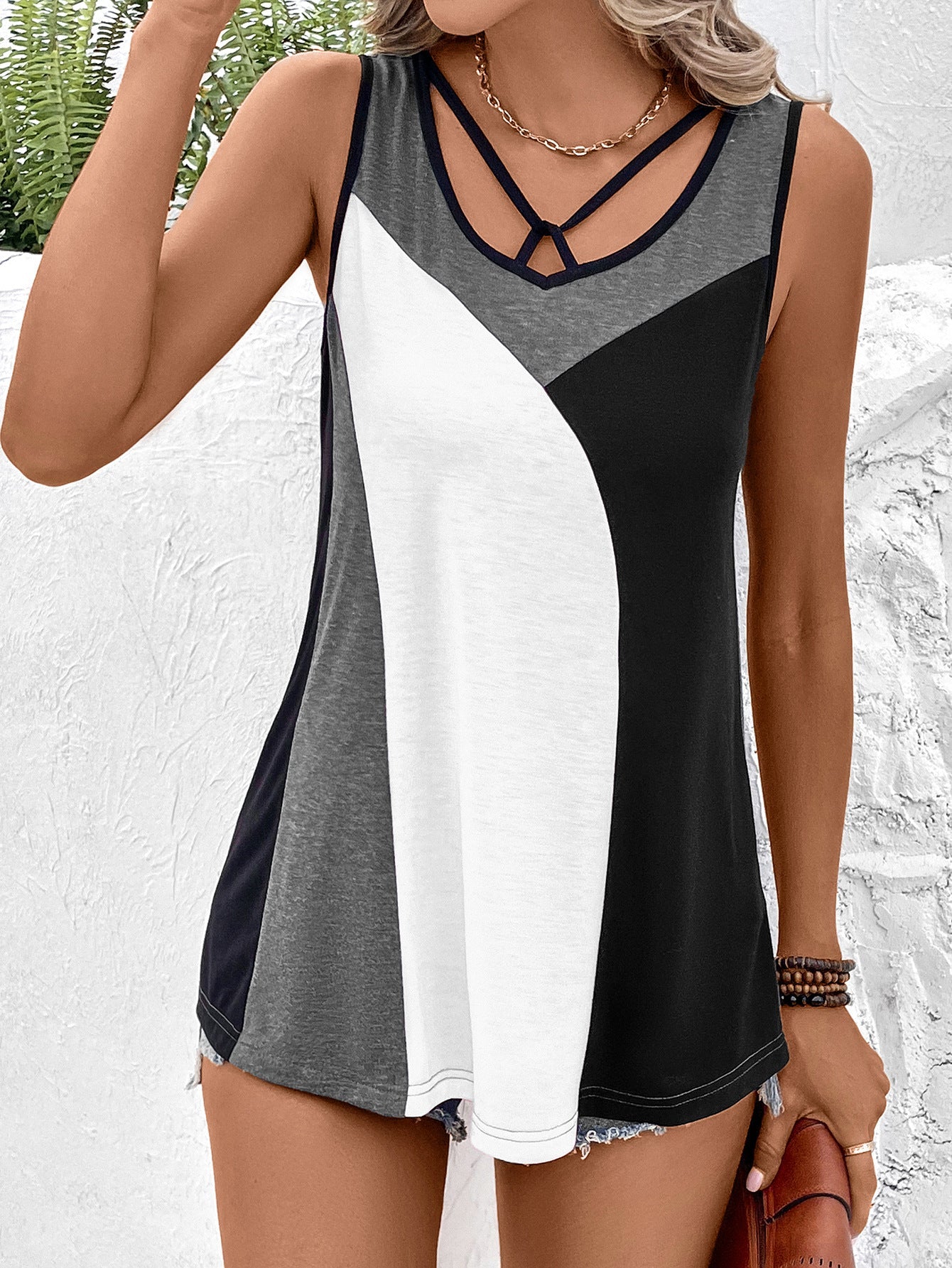 Color Block Tank Top Print on any thing USA/STOD clothes