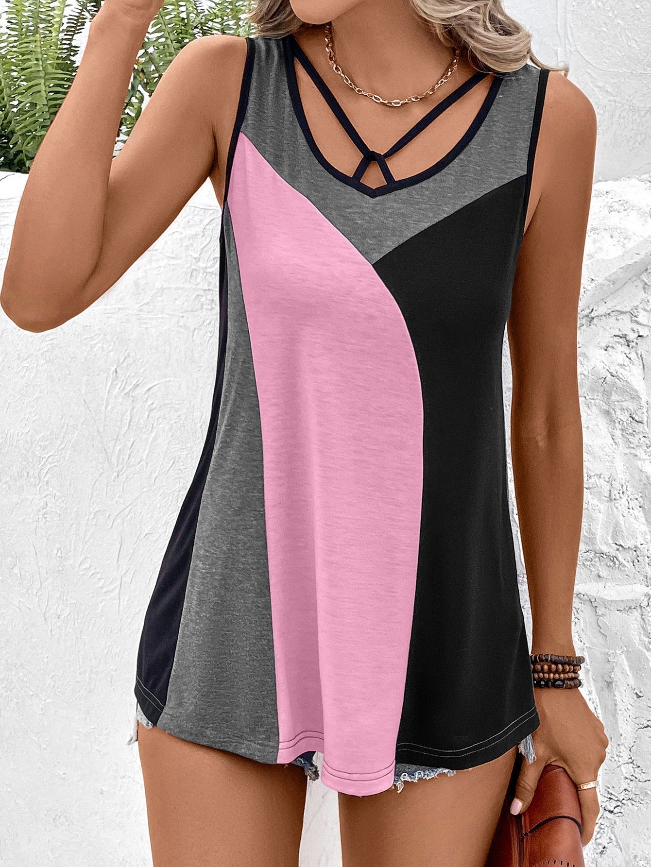 Color Block Tank Top Print on any thing USA/STOD clothes