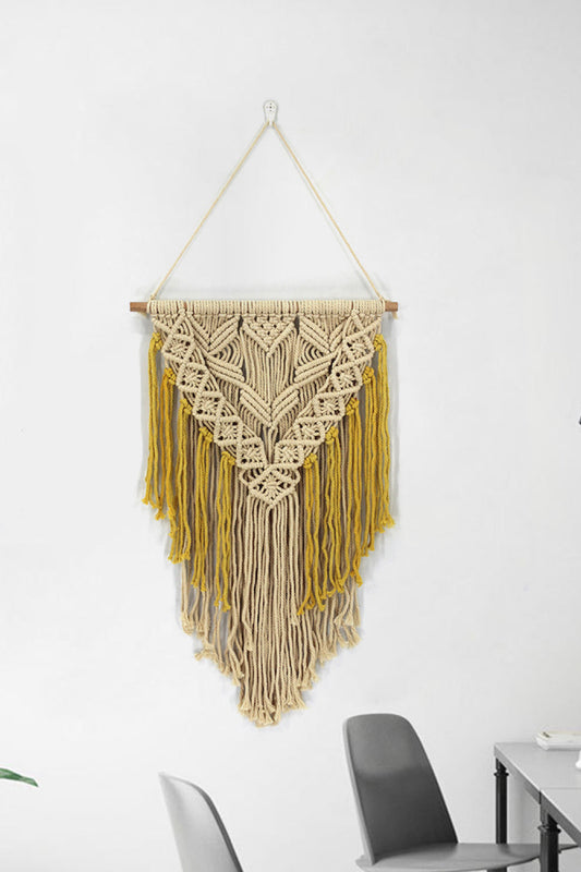 Contrast Fringe Macrame Wall Hanging Print on any thing USA/STOD clothes