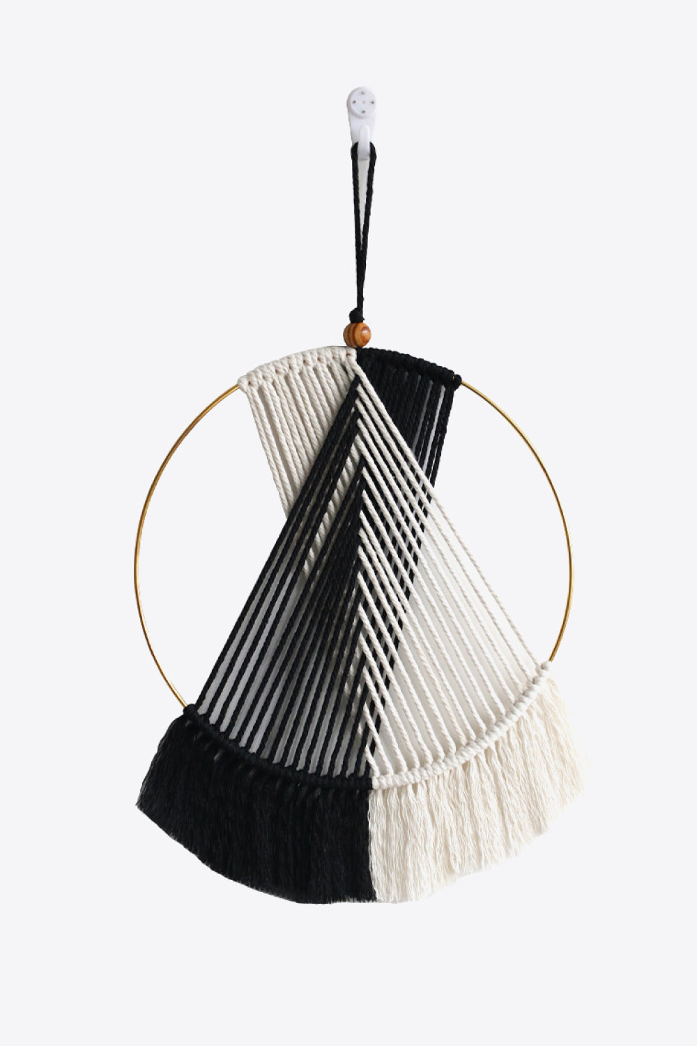Contrast Fringe Round Macrame Wall Hanging Print on any thing USA/STOD clothes