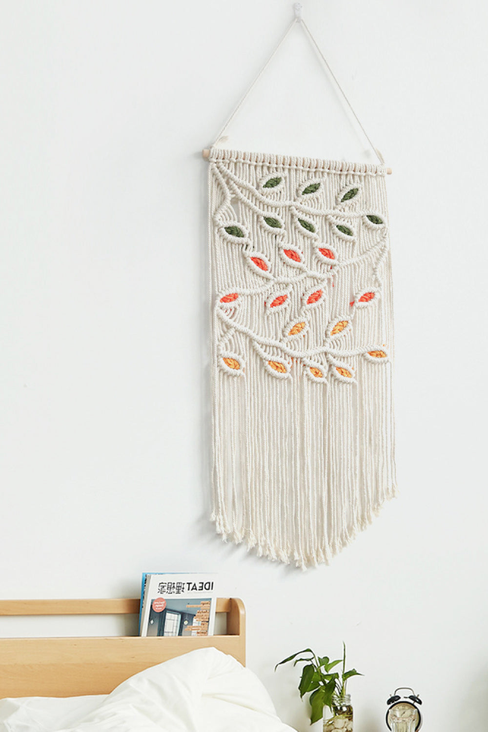 Contrast Leaf Fringe Macrame Wall Hanging Print on any thing USA/STOD clothes