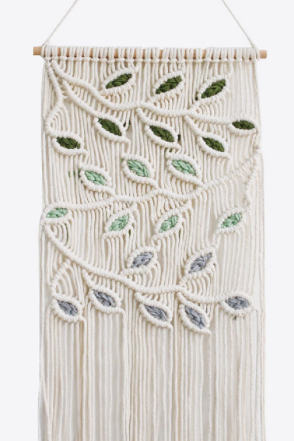 Contrast Leaf Fringe Macrame Wall Hanging Print on any thing USA/STOD clothes