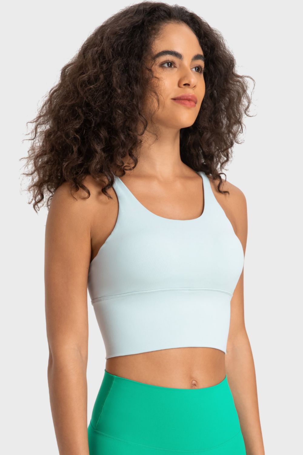 Crisscross Back Ladder Detail Sports Bra Print on any thing USA/STOD clothes