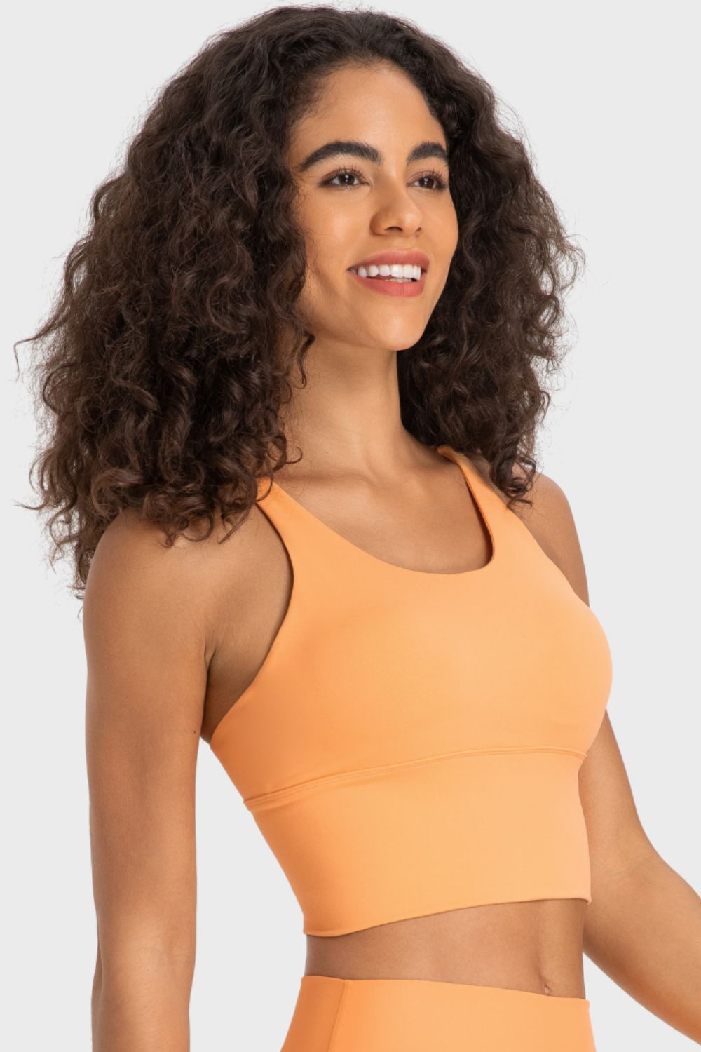 Crisscross Back Ladder Detail Sports Bra Print on any thing USA/STOD clothes