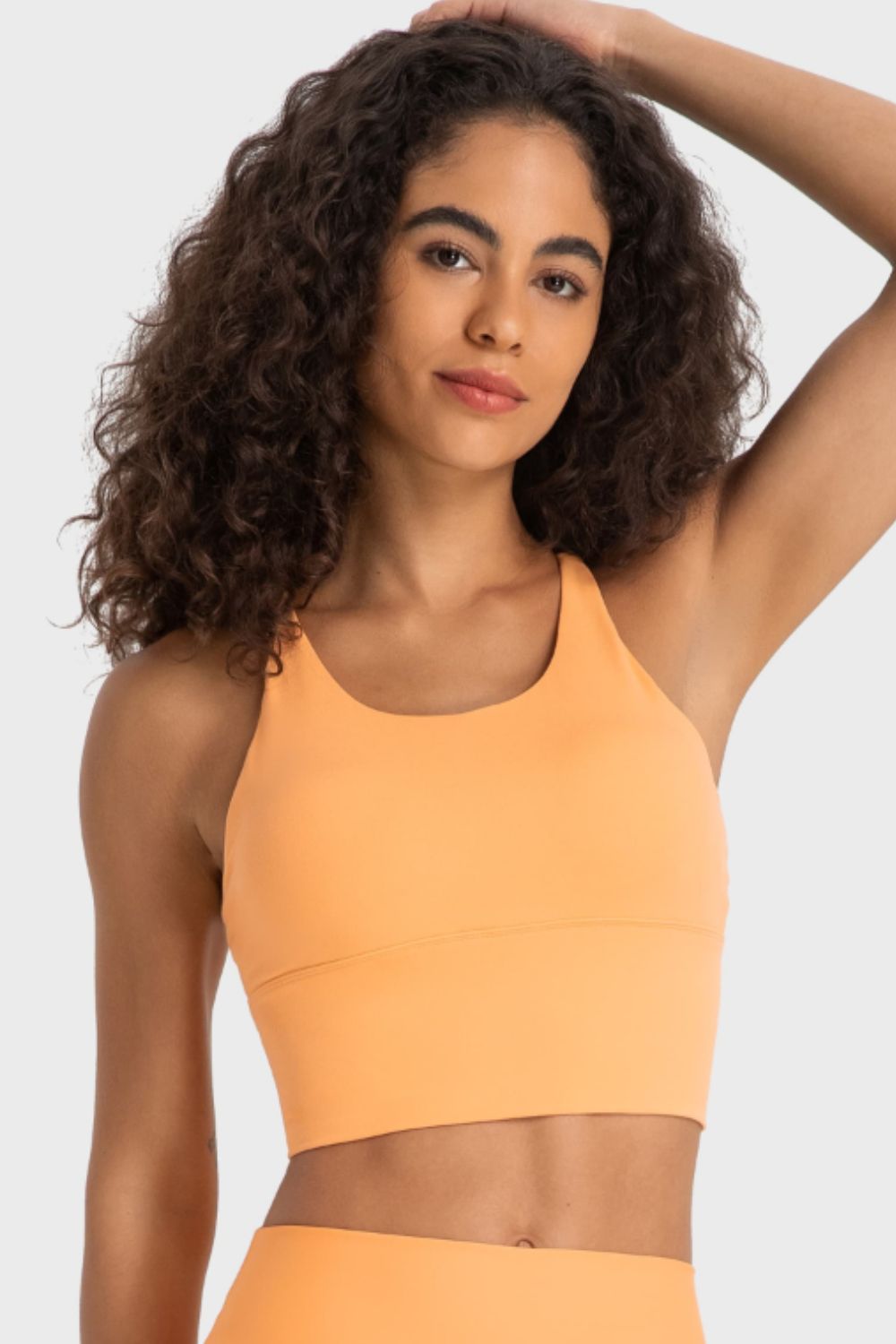 Crisscross Back Ladder Detail Sports Bra Print on any thing USA/STOD clothes