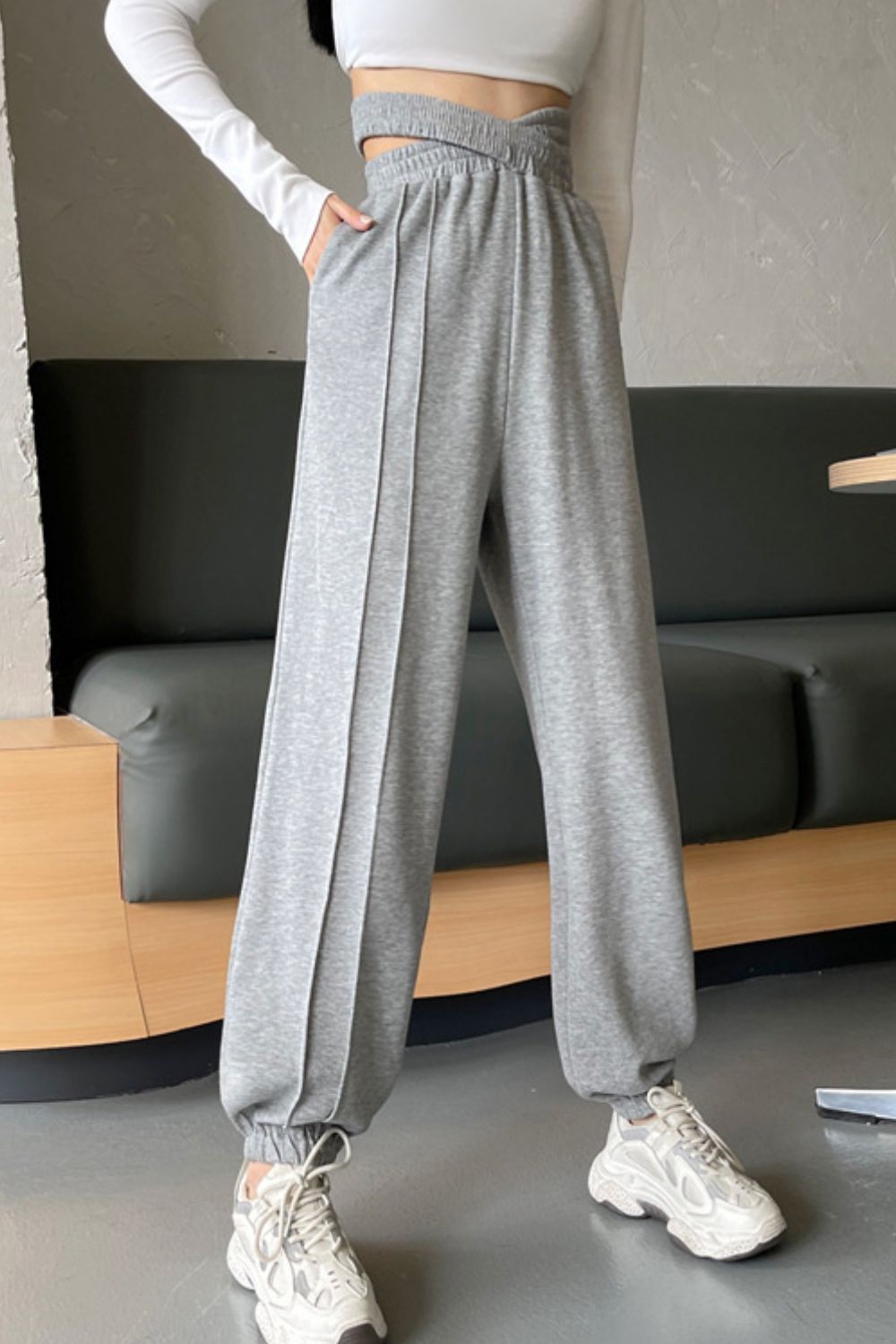 Crisscross Long Sweatpants Print on any thing USA/STOD clothes