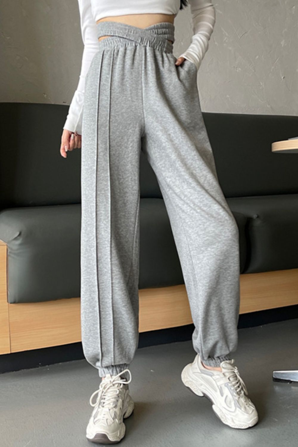 Crisscross Long Sweatpants Print on any thing USA/STOD clothes