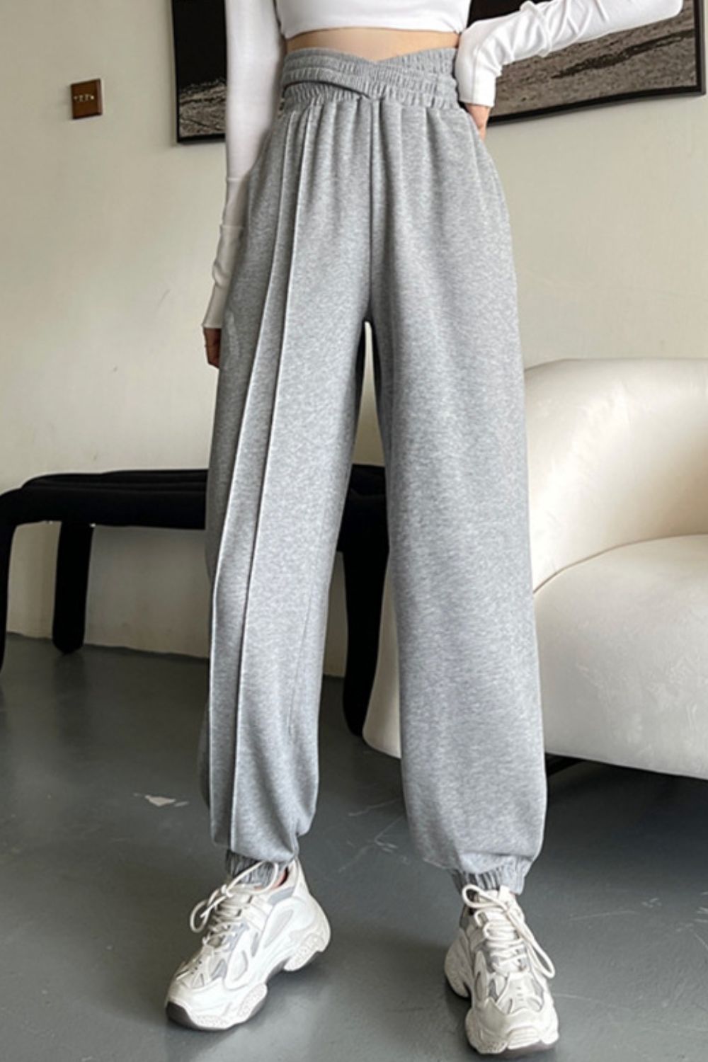 Crisscross Long Sweatpants Print on any thing USA/STOD clothes