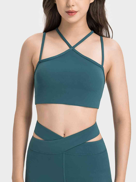 Double-Strap Cropped Sports Cami Print on any thing USA/STOD clothes