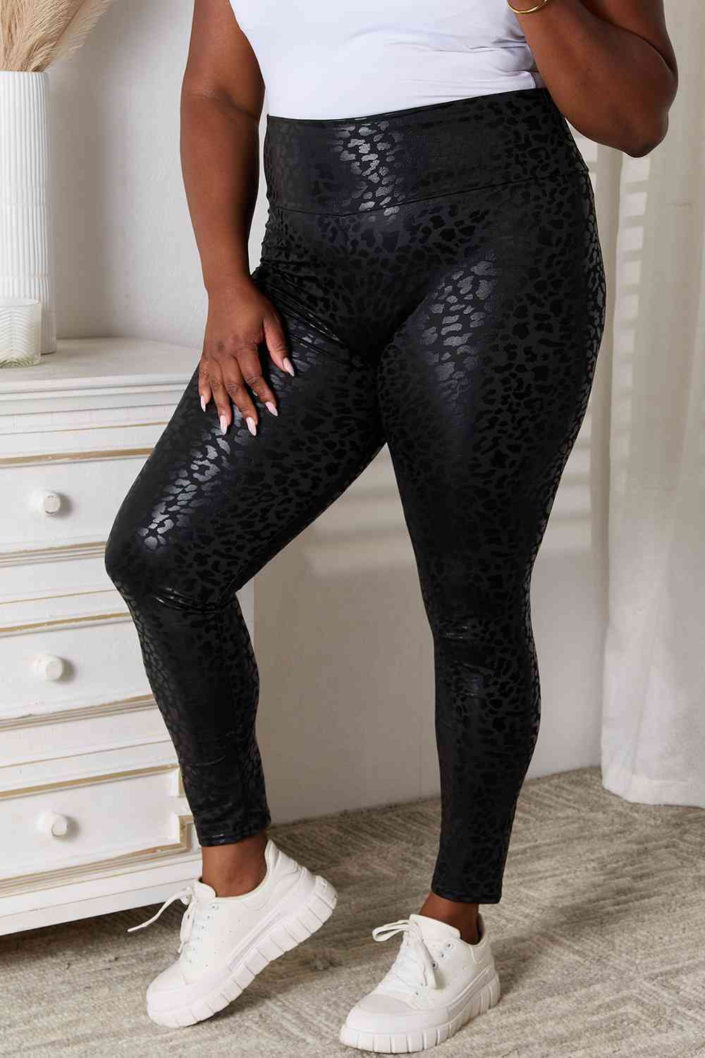 Double Take High Waist Leggings Print on any thing USA/STOD clothes