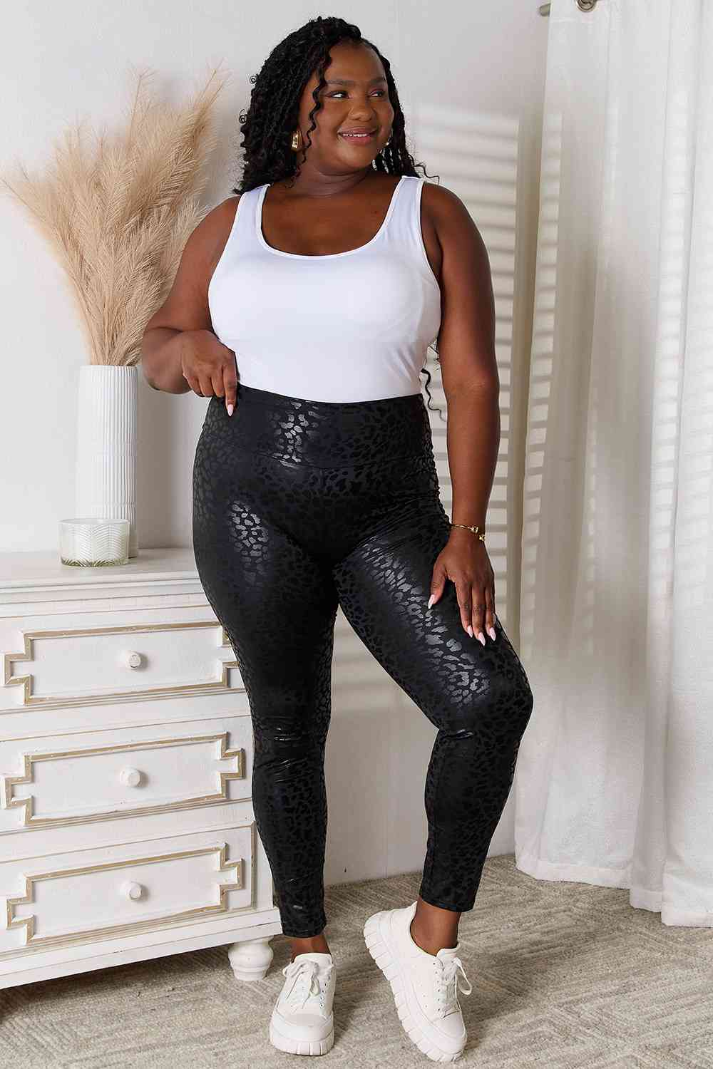 Double Take High Waist Leggings Print on any thing USA/STOD clothes