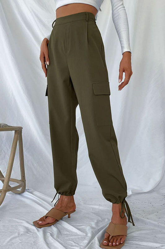 Drawstring Ankle Cargo Pants Print on any thing USA/STOD clothes
