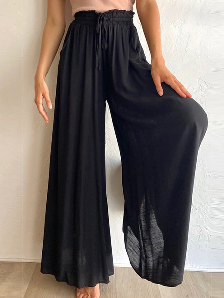 Drawstring Waist Wide Leg Pants Print on any thing USA/STOD clothes