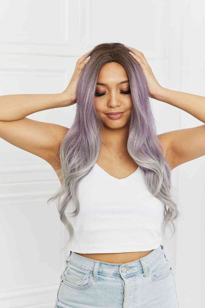 Elegant Wave Full Machine Synthetic Wigs in Purple 26'' Print on any thing USA/STOD clothes