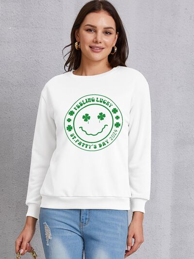 FEELING LUCKY ST. PATRICK'S DAY 2024 Round Neck Sweatshirt Print on any thing USA/STOD clothes
