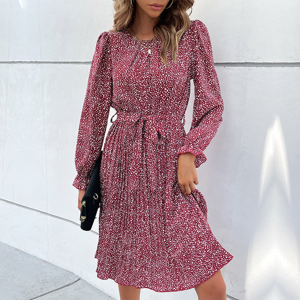 Autumn laces printed base dress