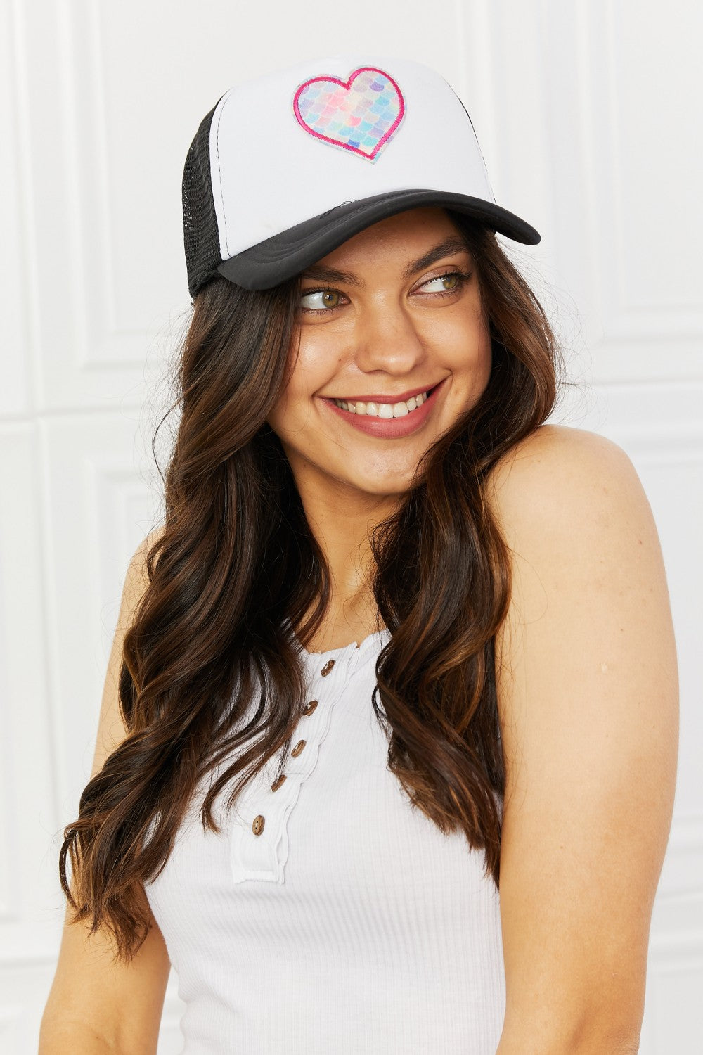 Fame Falling For You Trucker Hat in Black Print on any thing USA/STOD clothes