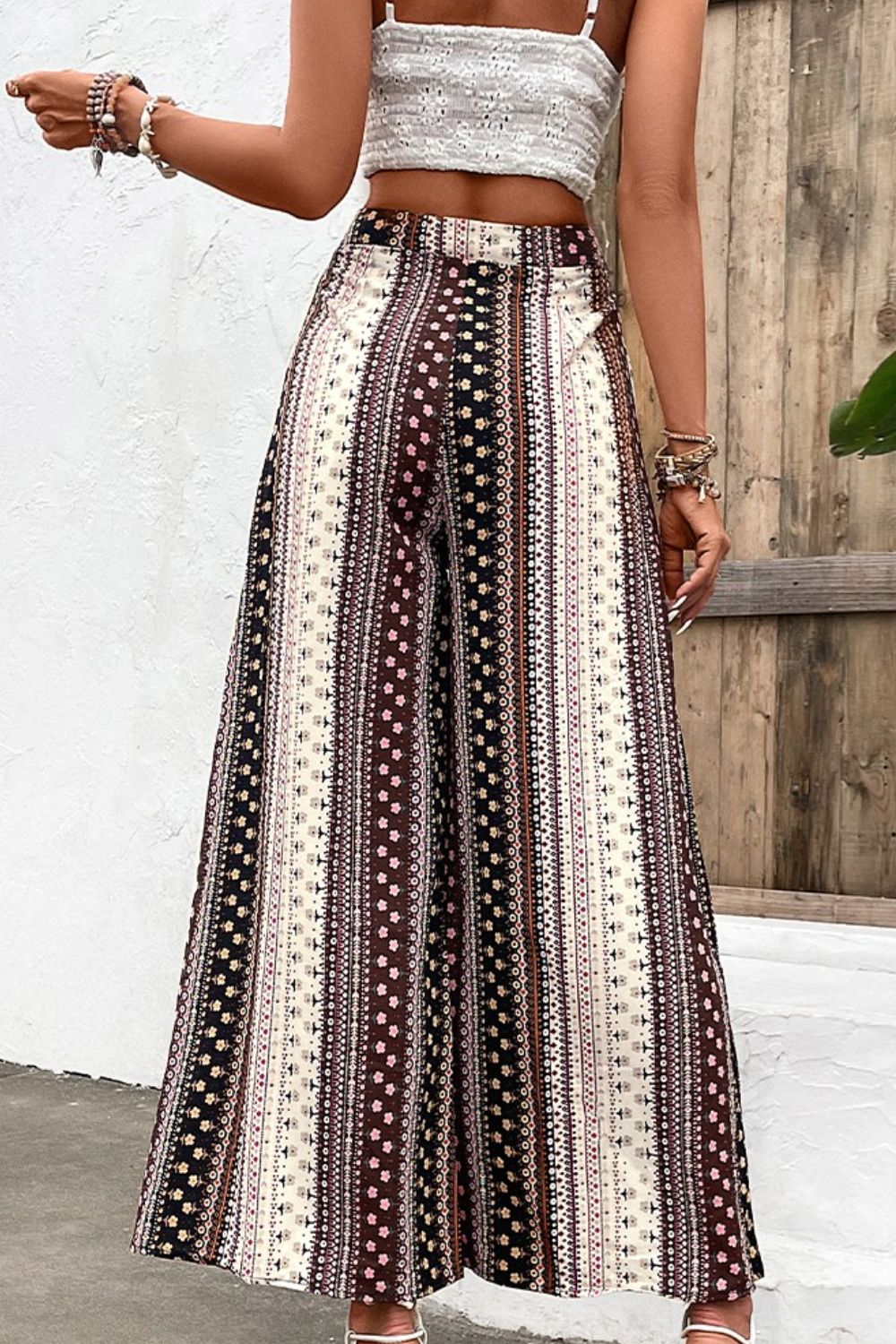 Floral High Waist Wide Leg Pants Print on any thing USA/STOD clothes