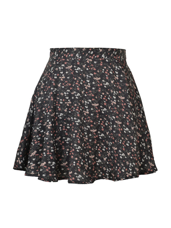 Floral skirt high waist umbrella skirt invisible zipper chiffon printed skirt for women Print on any thing USA/STOD clothes