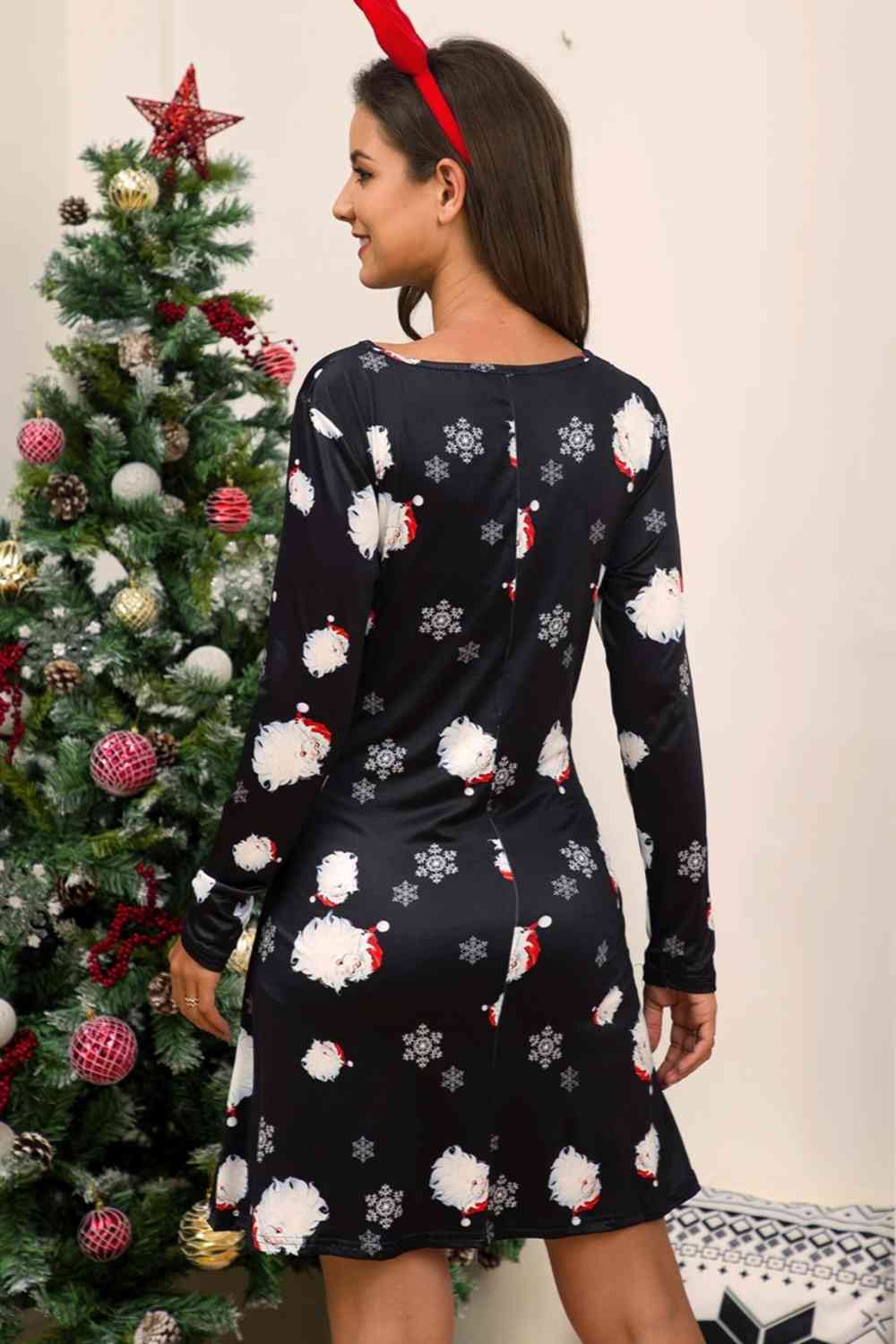 Full Size Christmas Long Sleeve Dress Print on any thing USA/STOD clothes
