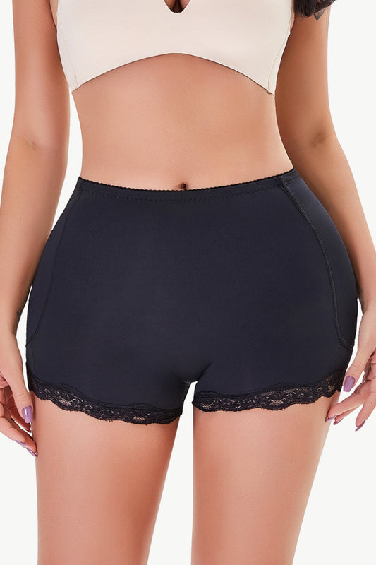 Full Size Lace Trim Shaping Shorts Print on any thing USA/STOD clothes