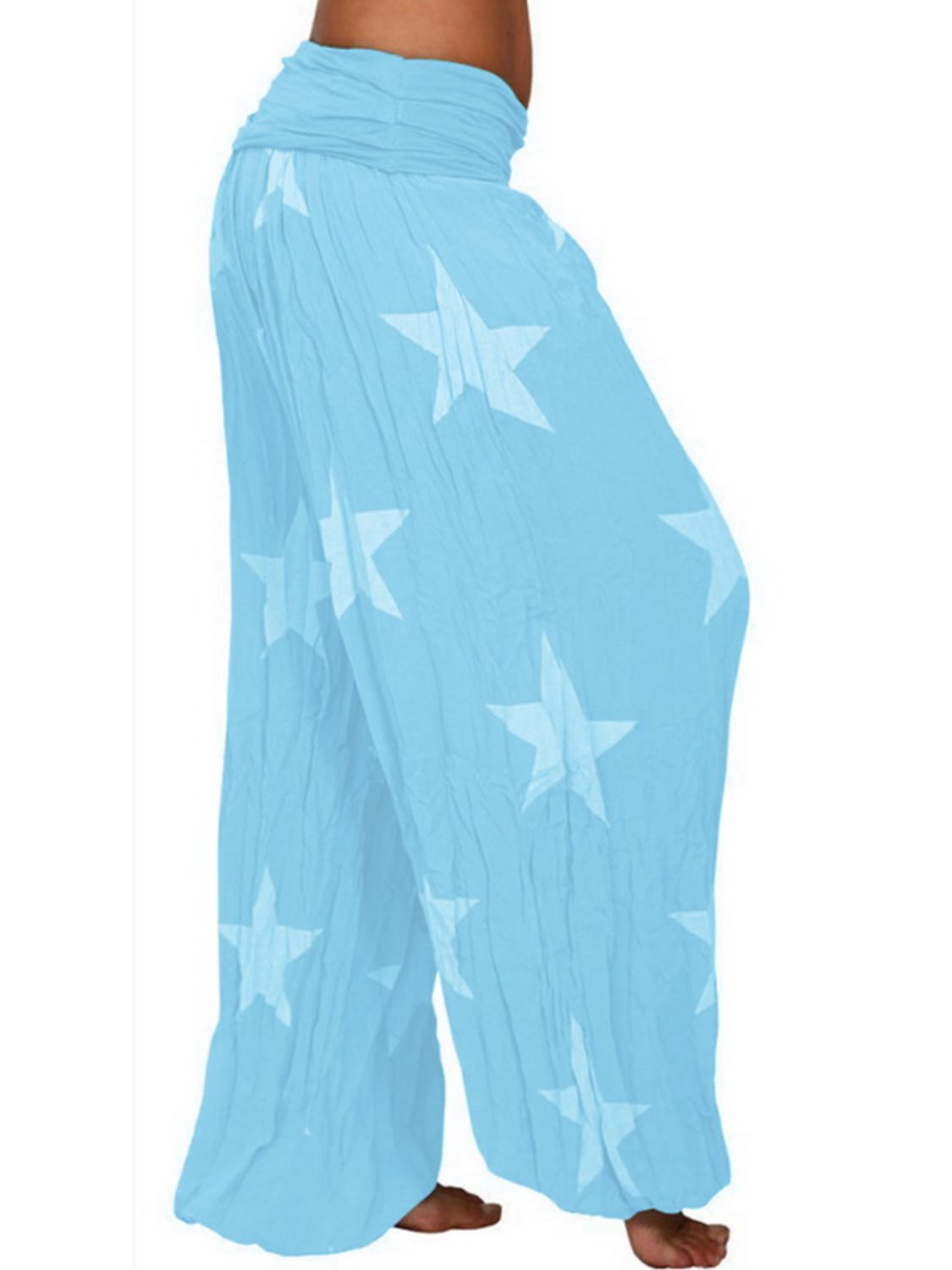 Full Size Ruched High Waist Printed Pants Print on any thing USA/STOD clothes