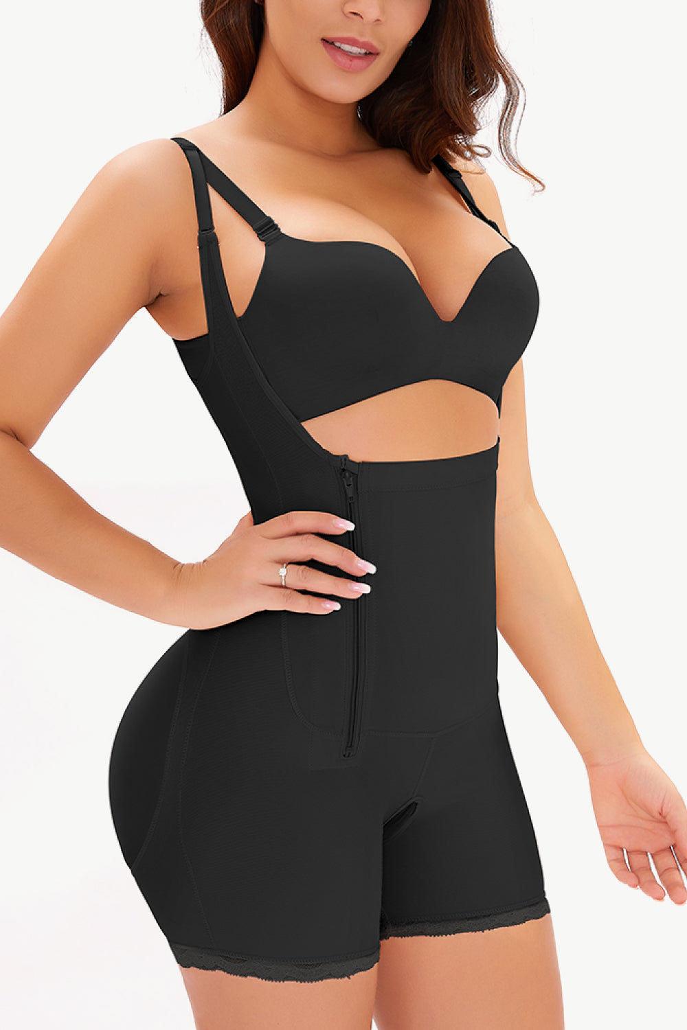 Full Size Side Zipper Under-Bust Shaping Bodysuit Print on any thing USA/STOD clothes