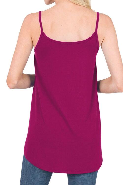 Full Size Spaghetti Strap V-Neck Flowy Tunic Cami Print on any thing USA/STOD clothes