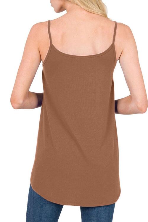 Full Size Spaghetti Strap V-Neck Flowy Tunic Cami Print on any thing USA/STOD clothes