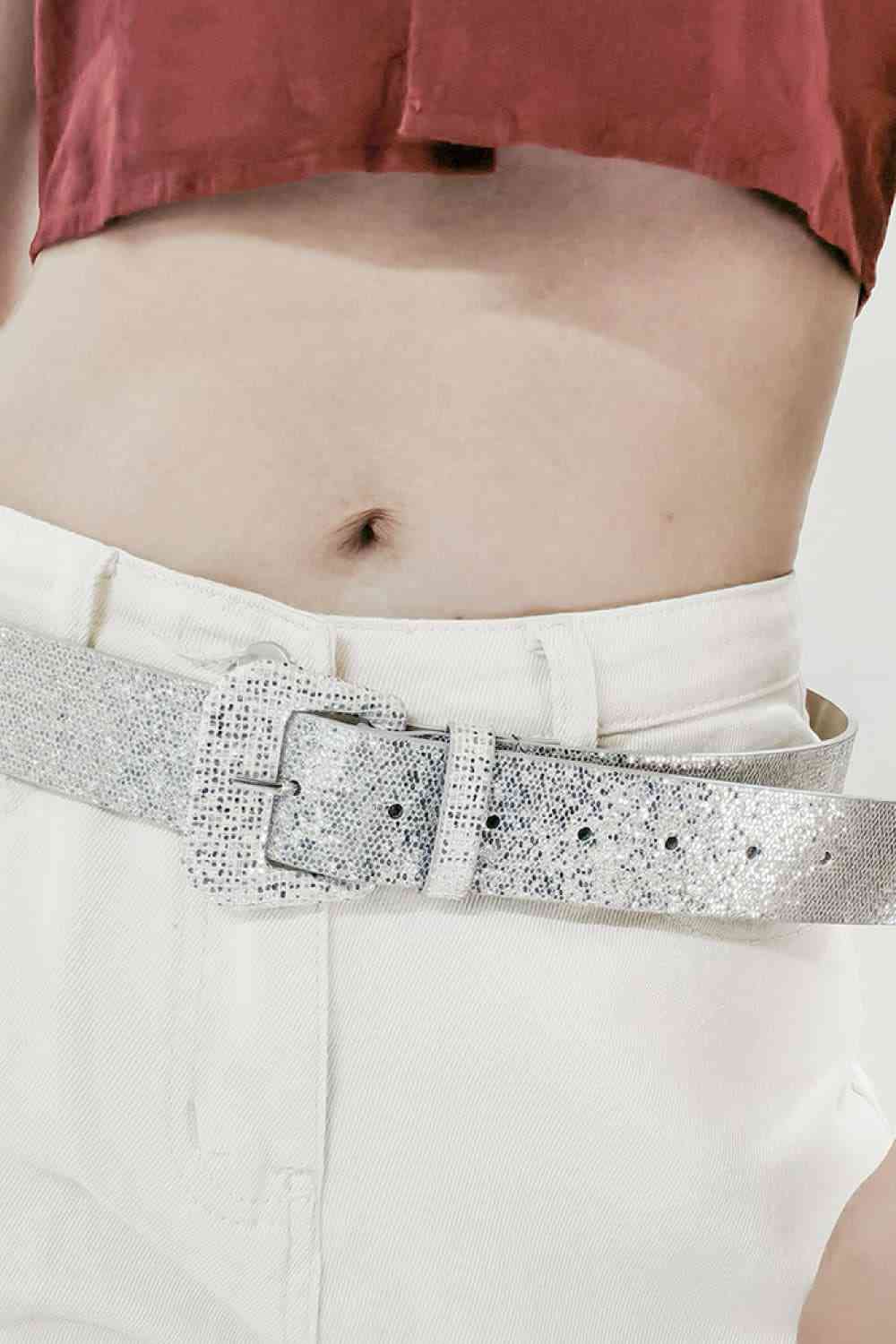 Glitter PU Leather Belt Print on any thing USA/STOD clothes