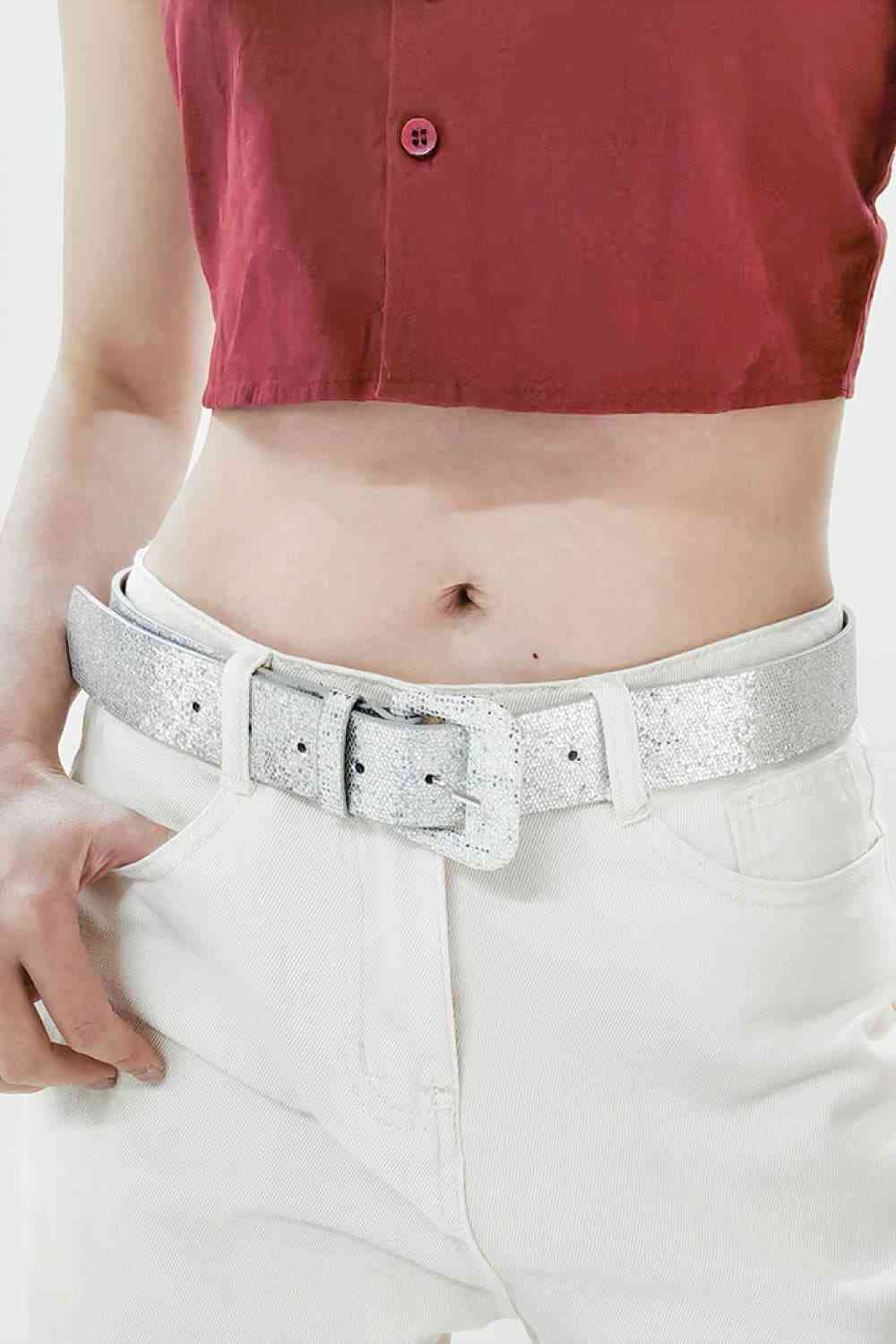 Glitter PU Leather Belt Print on any thing USA/STOD clothes