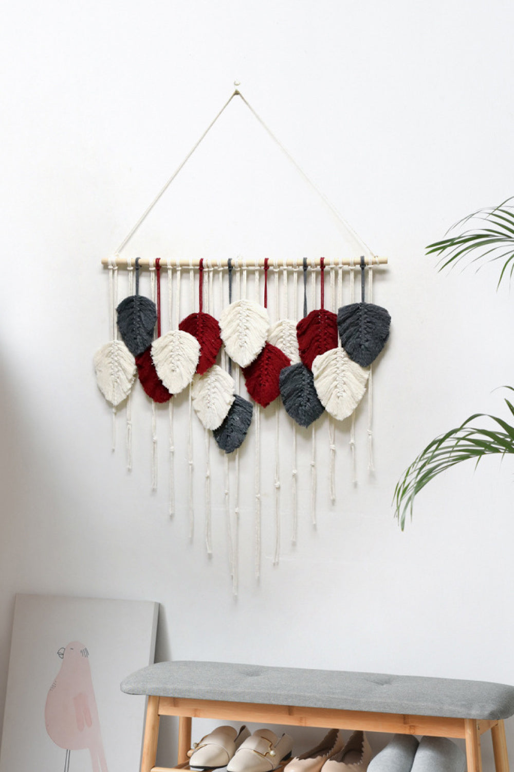 Hand-Woven Feather Macrame Wall Hanging Print on any thing USA/STOD clothes