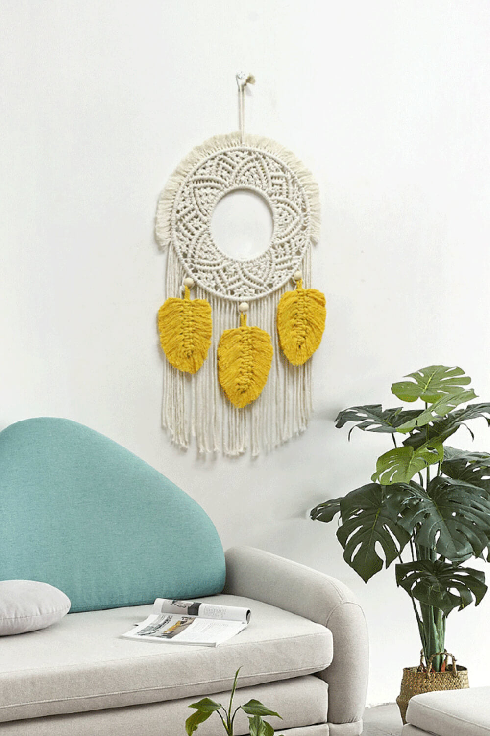 Hand-Woven Fringe Macrame Wall Hanging Print on any thing USA/STOD clothes