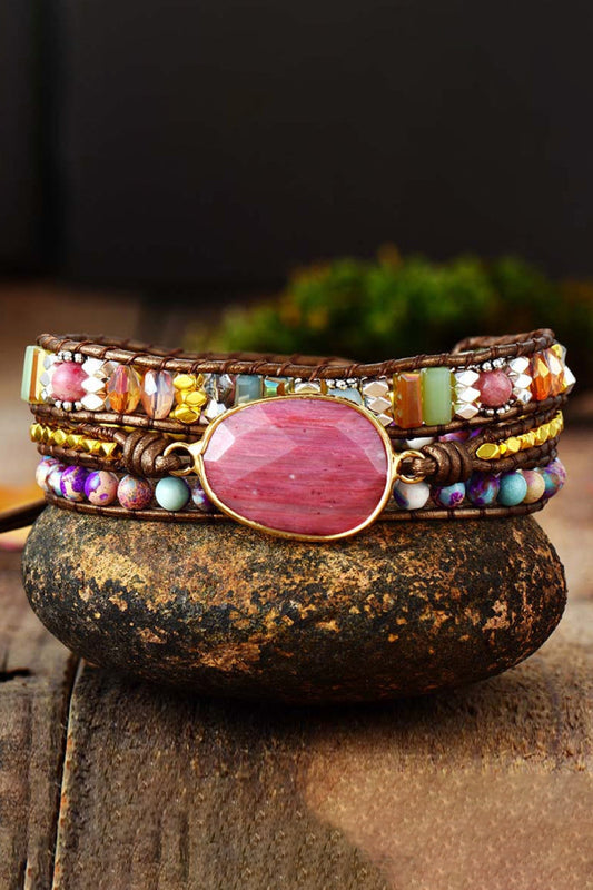 Handmade Crystal Beaded Natural Stone Bracelet Print on any thing USA/STOD clothes