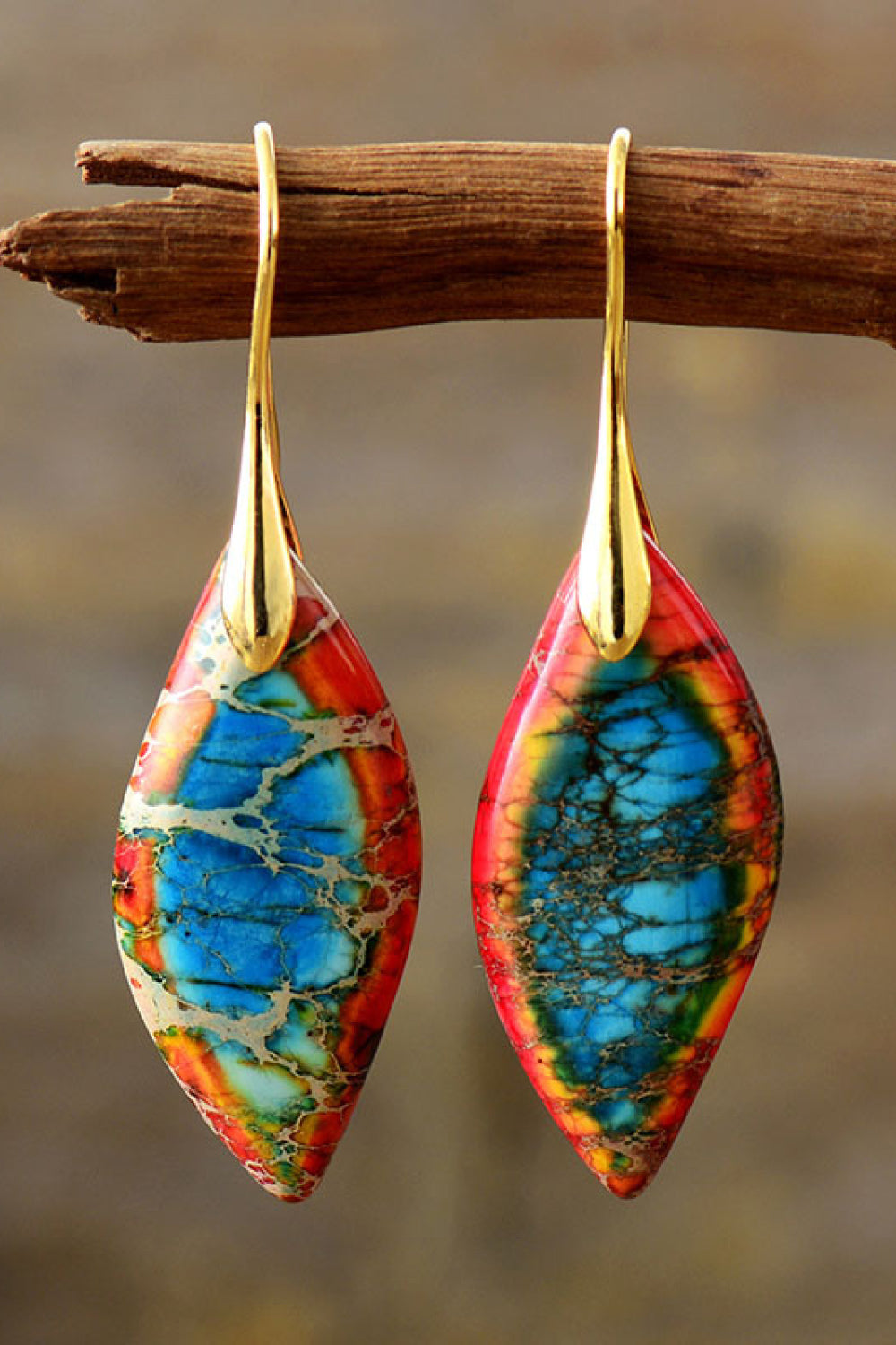 Handmade Natural Stone Dangle Earrings Print on any thing USA/STOD clothes