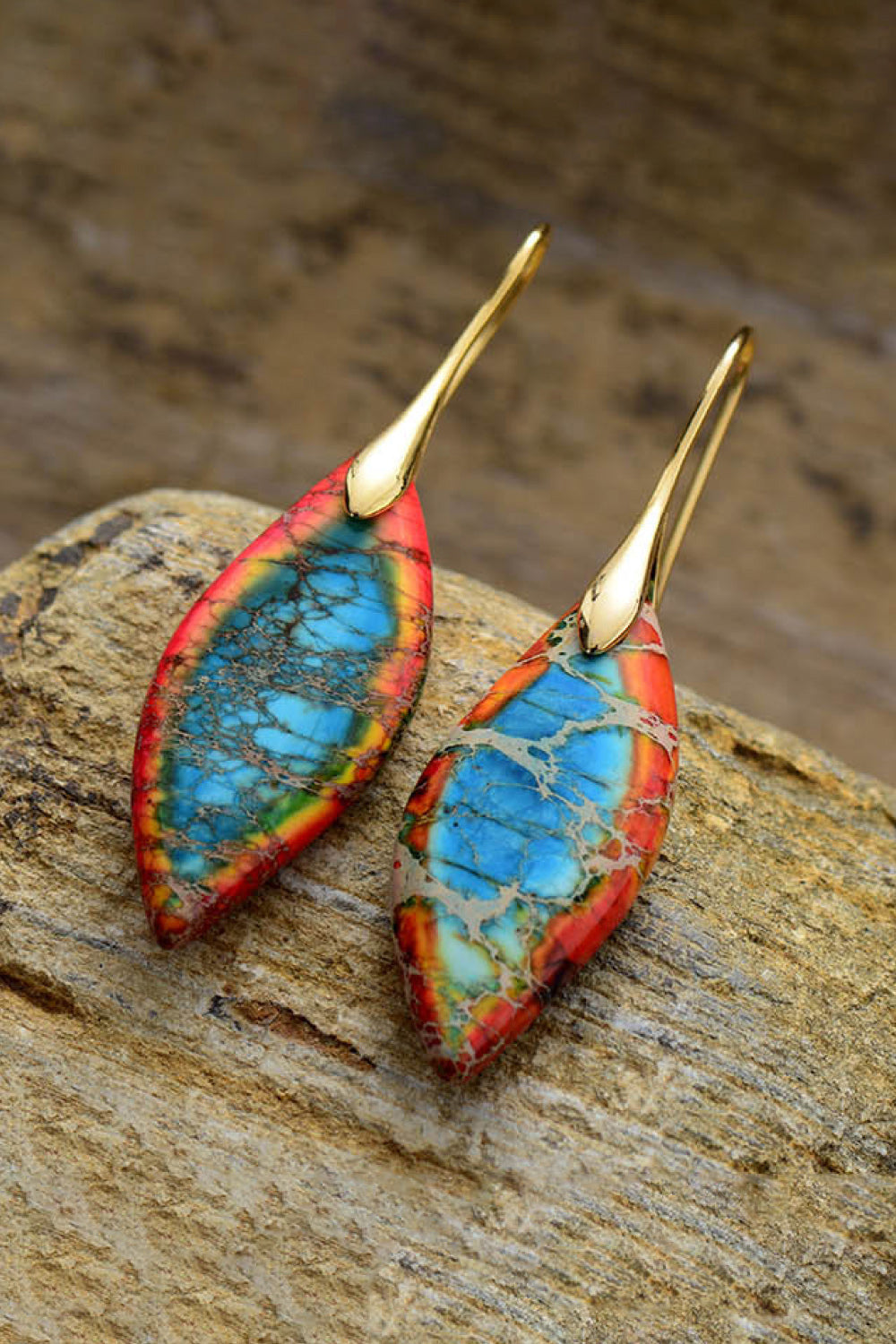Handmade Natural Stone Dangle Earrings Print on any thing USA/STOD clothes
