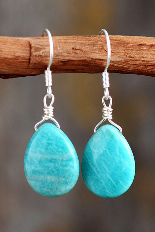 Handmade Natural Stone Teardrop Earrings Print on any thing USA/STOD clothes