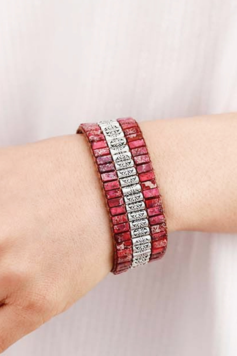 Handmade Triple Layer Natural Stone Bracelet Print on any thing USA/STOD clothes