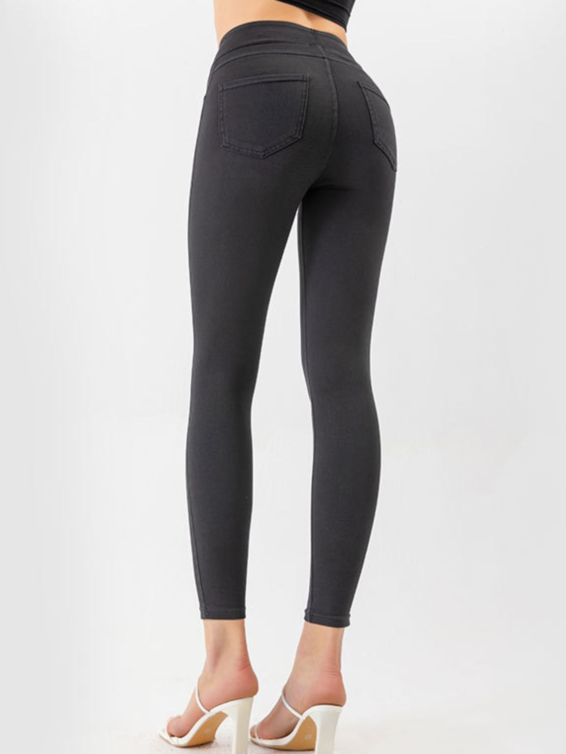 High Waist Cropped Active Leggings Print on any thing USA/STOD clothes