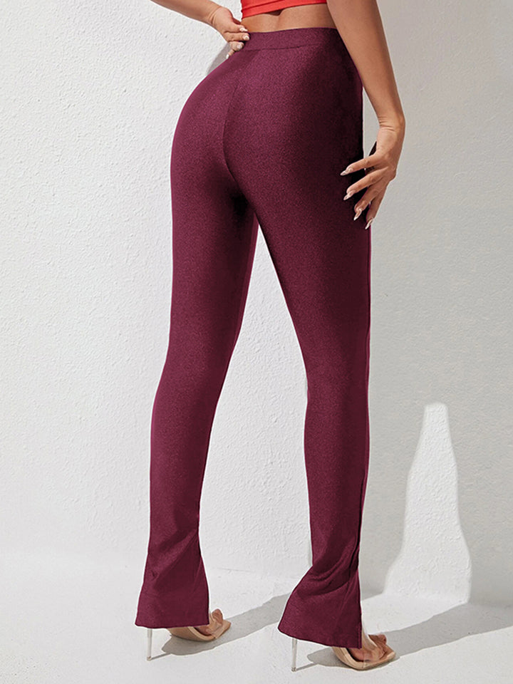 High Waist Slit Skinny Pants Print on any thing USA/STOD clothes