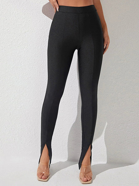 High Waist Slit Skinny Pants Print on any thing USA/STOD clothes