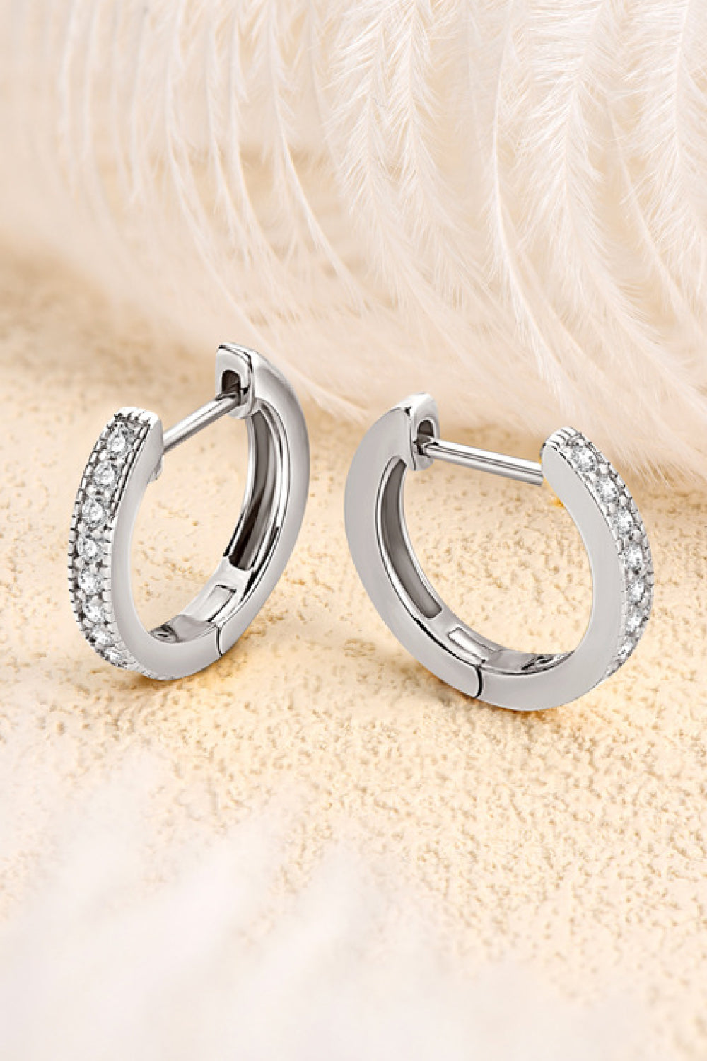 Inlaid Moissanite Hoop Earrings Print on any thing USA/STOD clothes