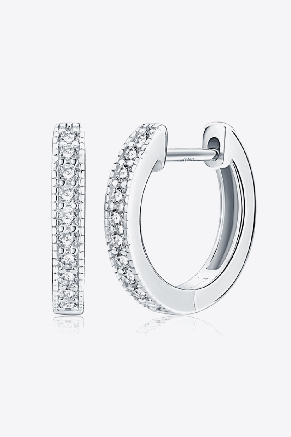 Inlaid Moissanite Hoop Earrings Print on any thing USA/STOD clothes