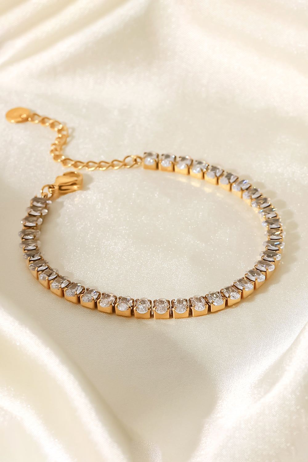 Inlaid Zircon 18K Gold Plated Bracelet Print on any thing USA/STOD clothes