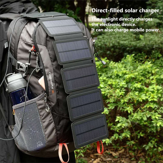 KERNUAP Sun Folding 10W Solar Cells Charger 5V 2.1A USB Output Devices Portable Solar Panels for Smartphones Print on any thing USA/STOD clothes
