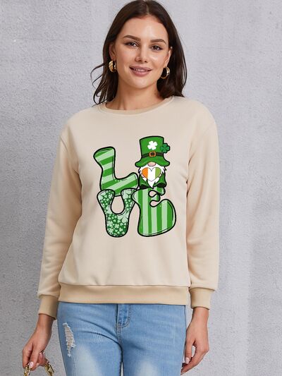LOVE Round Neck Dropped Shoulder Sweatshirt Print on any thing USA/STOD clothes