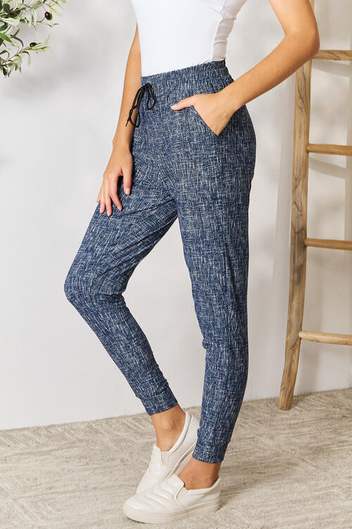 LOVEIT Heathered Drawstring Leggings with Pockets Print on any thing USA/STOD clothes