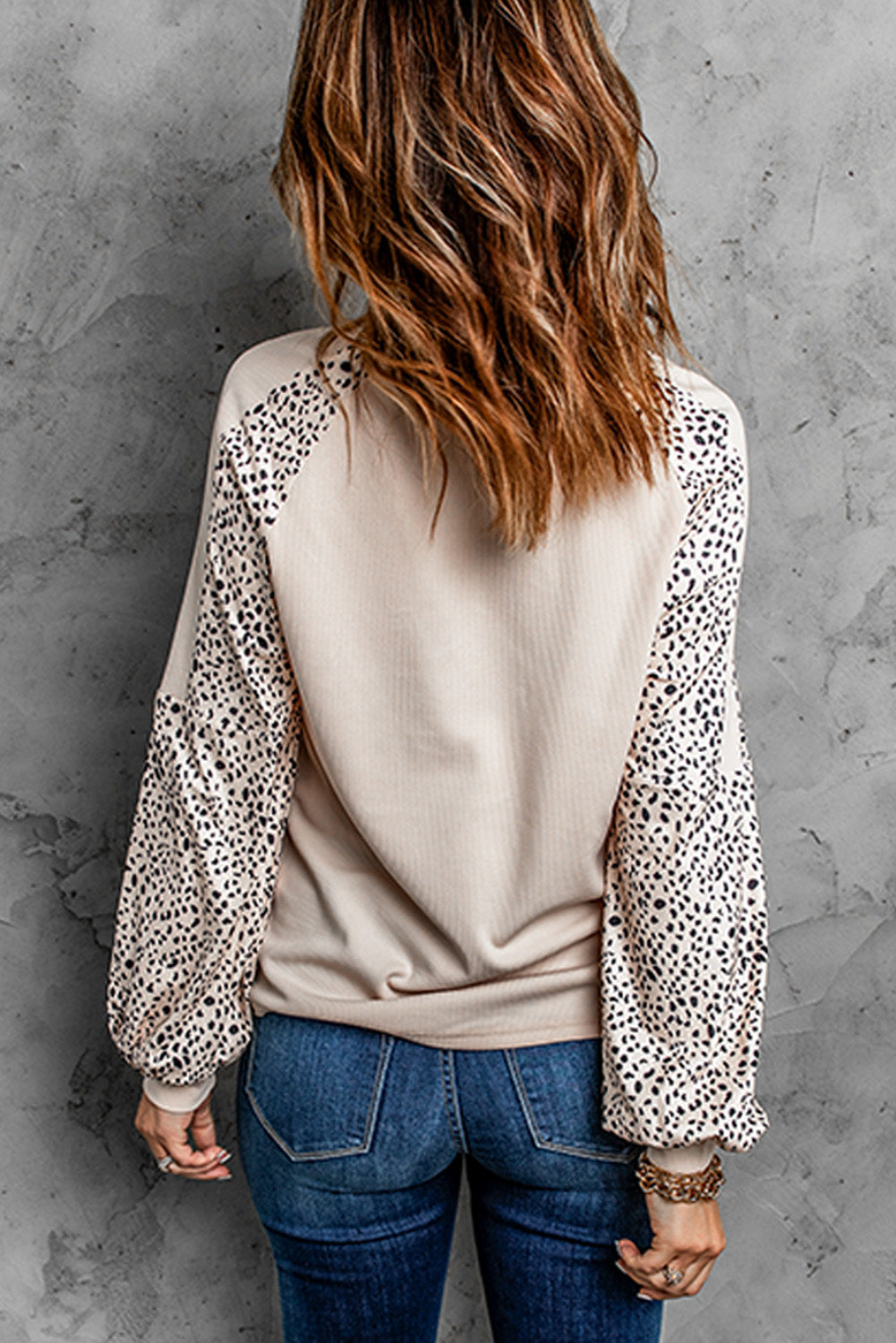 Leopard Raglan Sleeve Top Print on any thing USA/STOD clothes