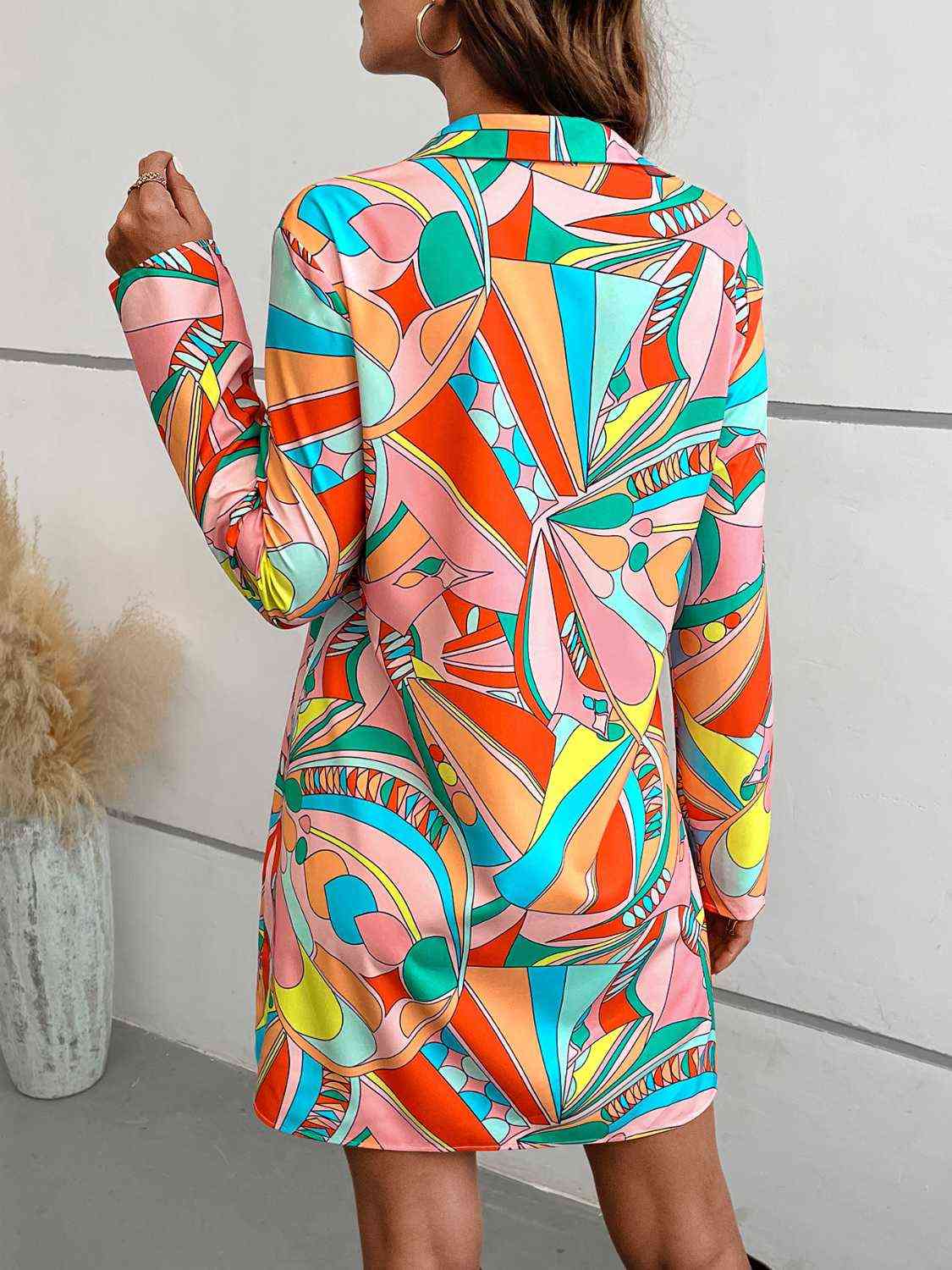 Long Sleeve Collared Shirt Dress Print on any thing USA/STOD clothes