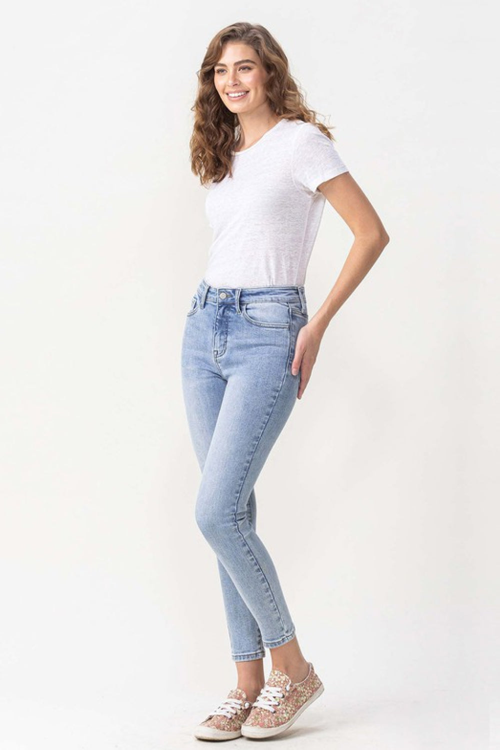 Lovervet Full Size Talia High Rise Crop Skinny Jeans Print on any thing USA/STOD clothes